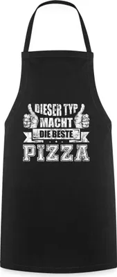 Produktbild von Spreadshirt Pizza Lustiger Spruch Pizzabäcker Italien Kochschürze, One size, Schwarz