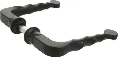 Produktbild von Schwarz mattes Drückerpaar Türgriff Türklinke Gartentorbeschlag schmiedeeisernes Design