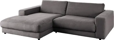 Produktbild von KAWOLA Sofa MADELINE Ecksofa Cord grau Longchair links