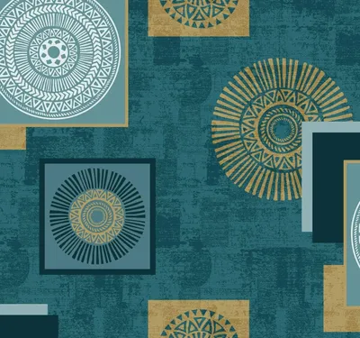 Image de Nappe Toile cirée au mètre Solar bleu