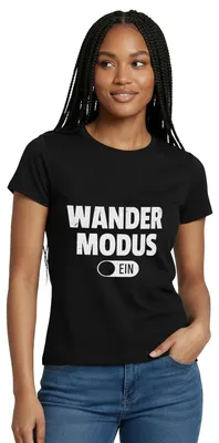 Produktbild von Spreadshirt Wandermodus Ein Frauen T-Shirt, S, Schwarz