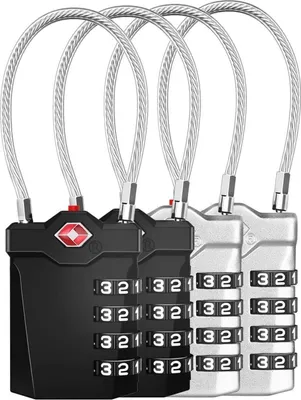Image de ZHEGE Serrures à combinaison pour valises TSA Serrures à bagages à 4 chiffres (4