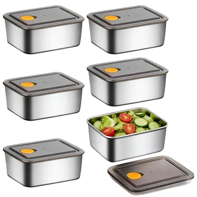Image de Solidchoice - Ensemble de 6 boîtes de conservation en acier inoxydable avec couvercle