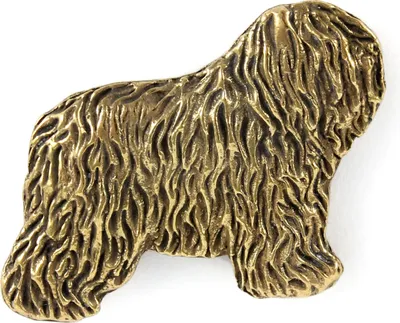 Zdjęcie produktu dla Polski owczarek nizinny, PON I - pozłacana broszka typu pin, elegancka ozdoba z psem, wyjątkowy pins marki Art-Dog
