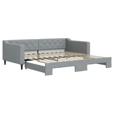Produktbild von vidaXL Tagesbett Ausziehbar Hellgrau 100x200 cm Stoff