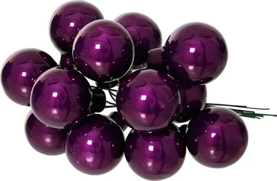 Produktbild von Weihnachtskugeln am Draht 2cm Glas 12 Stück - Feige glänzend