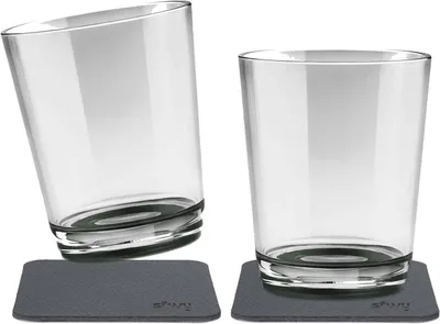 Productafbeelding van Magnetische glazen - Anti-slip - Splintervrije plastic drinkbekers met geïntegreerde magneet en metalen onderzetters - Camping - Boot - Kinderen