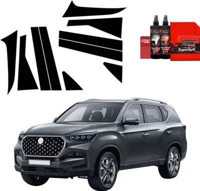 Productafbeelding van Beschermfolie voor de A-, B- en C-stijlen, 10-in-1, zwart, voor de SsangYong Rexton (2023-2025)