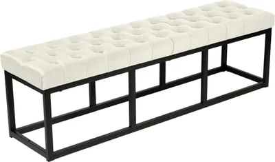 Produktbild von Sitzbank Polson Samt Schwarz 150 cm creme