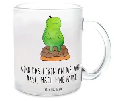 Produktbild von Mr. & Mrs. Panda Tee Tasse Schildkröte Pause - Transparent - Geschenk, Achtsam, Teetasse, Teeglas, Panzer, Pott, Glas, Achtsamkeit, Trinkglas, Entspannen