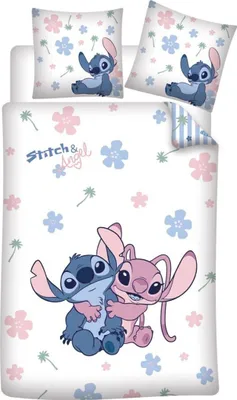 Produktbild von Bettwäsche Stitch & Angel für Einzelbett, Bettbezug 140 x 200 cm + Kissenbezug 65 x 65 cm, Polyester-Baumwolle