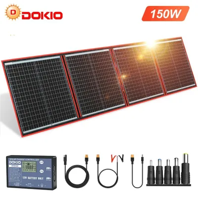 Immagine prodotto di Pannello solare pieghevole e flessibile, portatile, con regolatore a 12V, ideale per campeggio e viaggi