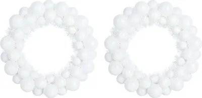 Immagine prodotto di vidaXL Ghirlande di palline di Natale 2 pezzi Bianco 33 x 33 x 7 cm Polistirolo