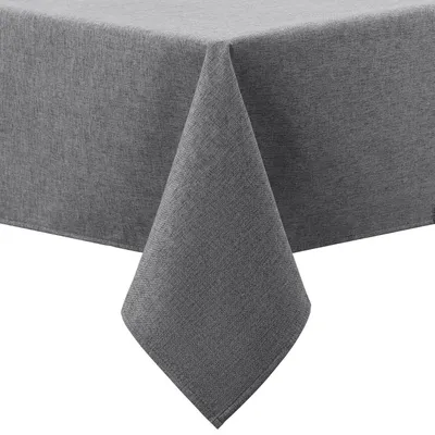 Produktbild von Tischdecke Leinenoptik Flanellrücken Eckig 140x180 cm Dunkelgrau Wasserabweisend