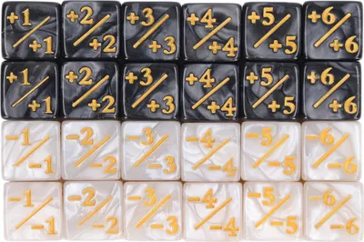 Produktbild von 24 Stück Würfelzähler, Acryl-Marmor, Kreaturenstatistiken, klare Zahlen, kompatibel mit Kartenspielen