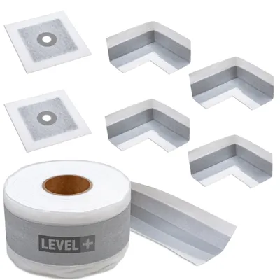 Zdjęcie produktu dla Zestaw do Hydroizolacji Prysznic Taśma Uszczelniająca G05 20mb Narożnik 4szt Mankiet 2szt. Level+ SET_EZ9