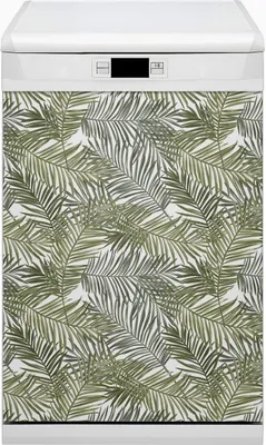 Produktbild von Küche Magnet für Spülmaschine  Abwaschbar 45x80 cm Geschirrspüle  - Exotische Blätter