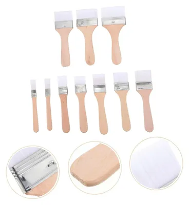 Produktbild von 10 Nylonpinsel für Malerei mit glattem Griff in verschiedenen Größen für Acryl- und Ölfarben