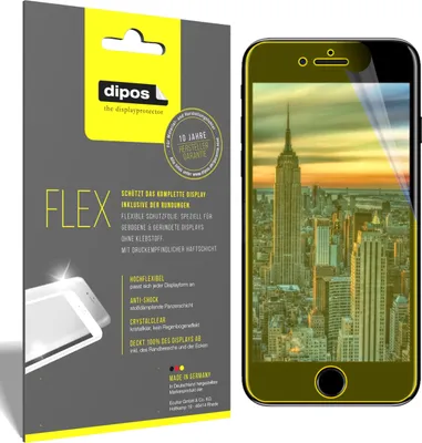 Produktbild von 3x ochranná fólie pro Apple iPhone SE (2020), 100% pokrytí displeje, dipos Flex