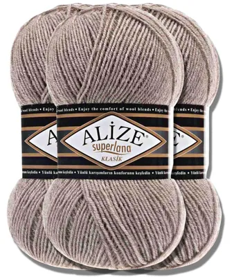 Produktbild von Alize 3x 100g Superlana Klasik Wolle, Uni, Häkeln, Stricken (207)