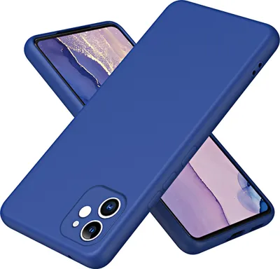 Produktbild von iPhone 12 Hülle, Flüssig Silikon Handyhülle Stoßfest Kratzfest Schutzhülle für iPhone 12 Blau
