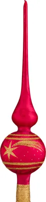 Produktbild von Weihnachtsbaumspitze Groß 35cm in Ice Rot Gold Komet