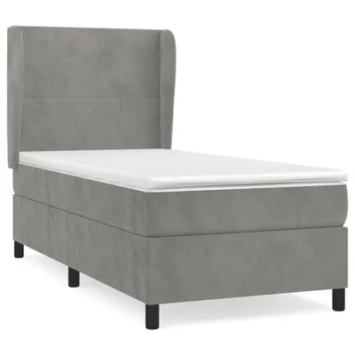 Immagine prodotto di vidaXL Letto a molle con materasso grigio chiaro 80x200 cm in velluto