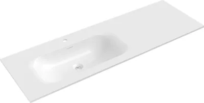 Zdjęcie produktu dla Mexen Vela umywalka wpuszczana w blat lewa 141 x 46,5 cm, biała połysk - 25231400L