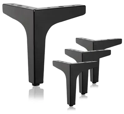 Imagen del producto de Solidchoice - Juego de 4 patas de muebles negras de 15 cm