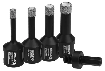 Produktbild von Set Vacuum-Gelöteter Diamantspitzen 6, 8, 10, 12 Mm + Adapter – Ded1592Sz01