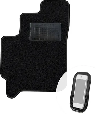 Produktbild von moto-MOLTICO Fahrer Fußmatte Auto Velours Fahrerseite Autoteppiche Schwarz Fahrermatte 1-teilig passend für Kia Carens 2002-2006
