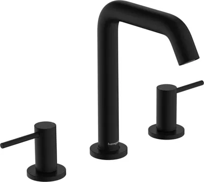 Zdjęcie produktu dla Trójotworowa bateria umywalkowa Tecturis S ComfortZone 150 mm Push-Open, matowa czerń