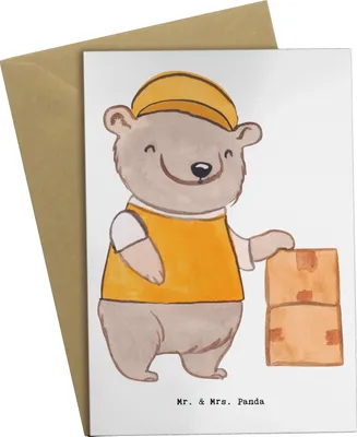 Produktbild von Mr. & Mrs. Panda babykarte Lieferdienstmitarbeiter Herz - Weiß - Geschenk, Italiener, Pizzabringdienst, osterkarte, hochzeitskarten, weihnachtskarten, Pizza Backen