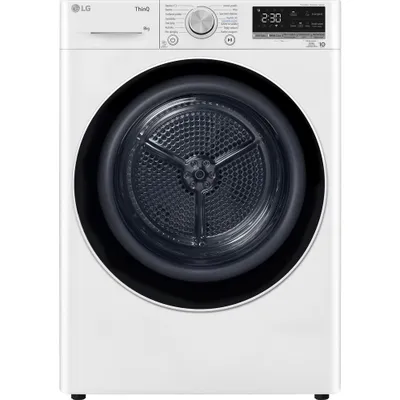 Obrázek produktu pro LG RC81V9AV4N, Stojací, Přední plnění, Tepelné čerpadlo, Bílá, Knoflíky, Otočné, Levý