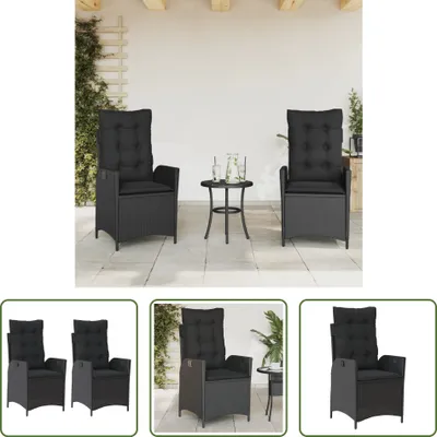 Imagen del producto de Silla de jardín "The Living Store" con cojín, 2 unidades. Regulable, color , fabricada en polirratán