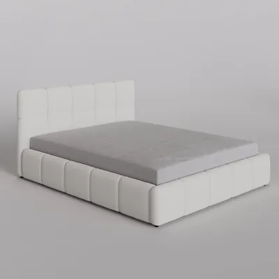 Produktbild von POLSTERBETT 180/200 cm, in Weiß, Bouclé-Stoff, gepolstertes Kopfteil, Lattenrost, Bettkasten