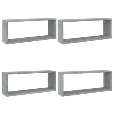 Immagine prodotto di Mensole Cubo Muro 4 pz Grigio Sonoma 60x15x23 cm in Multistrato