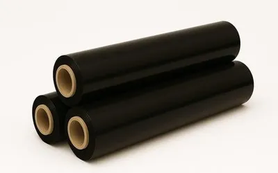 Zdjęcie produktu dla Folia Stretch Czarna 2,75KG MOCNA do PAKOWANIA 23um Kryjąca 50cm