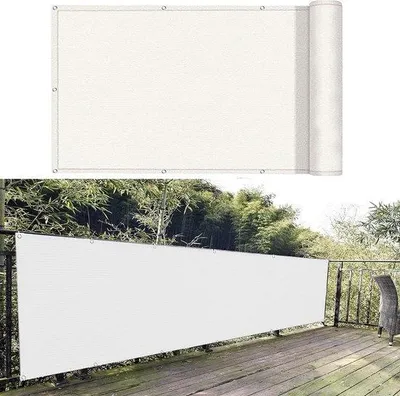 Obrázok produktu pre Paraván na balkón – odolný voči UV žiareniu a vetru – 65 x 500 cm – biely – záhrada – zabezpečenie súkromia