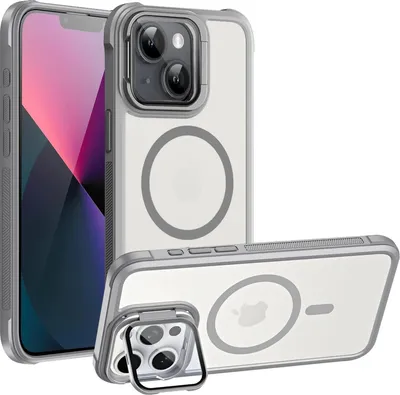 Image de Étui pour iPhone 13 Étui compatible avec MagSafe appareil photo pliable protection verre béquille