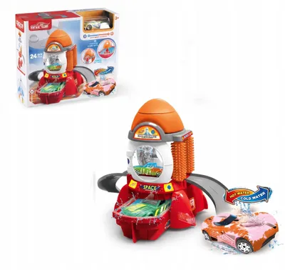 Produktbild von Spielzeug Autowaschanlage mit Farbwechsel Auto & Parkhaus Rennbahn Spielset für Kinder