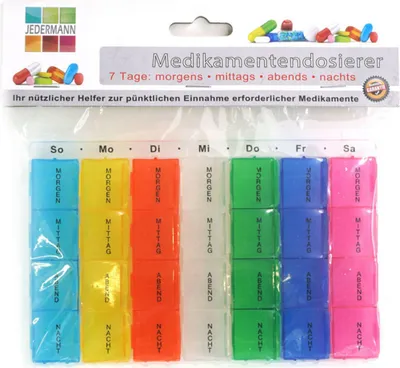 Produktbild von Pillenbox farblich 7-Tageansicht
