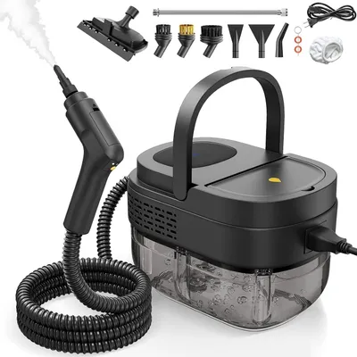 Produktbild von Handdampfreiniger, 2500 W Dampfreiniger mit großem 1,69L-Tank, Hochtemperatur-Dampfreiniger mit Temperaturregelung, Tragbare Dampfmaschine, Schwarz