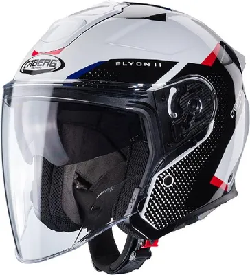 Produktbild von Caberg Flyon II Boss Jethelm weiss-schwarz-rot-blau :  XL (61/62)