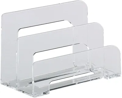 Produktbild von Briefständer Acryl 2 Fächer 150x75x95mm glasklar Packung mit 12 Stück