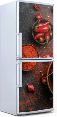 Produktbild von Kühlschrankdekoration  60x180 cm  Aufkleber auf dem Kühlschrank - Paprika Gemüse