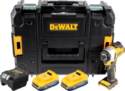 Produktbild von DeWalt DCF 809 E2T Akku Schlagschrauber 18 V 190 Nm 1/4" Brushless + 2x Powerstack Akku 1,7 Ah + Ladegerät + TSTAK