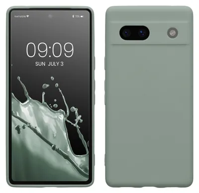 Produktbild von kwmobile Handyhülle für Google Pixel 7a Hülle - weiches Handy Silikon Case - Schutzhülle Cover - Rainwashed Grün