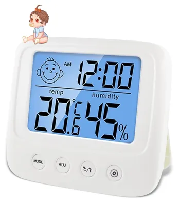Produktbild von Hygrometer Thermometer Innen, Digitales Temperatur und Luftfeuchtigkeitsmesser Innen Luftfeuchtigkeit Messgeraet Mini Raumthermometer fuer Wohnzimmer, Gewaechshaus, Innenraum, Weiss