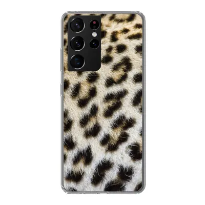 Obrázek produktu pro Kryt na mobilní telefon pro Samsung Galaxy S21 Ultra Kožešinový leopard zblízka Silikonové měkké pouzdro